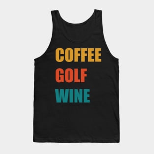 Coffee Golf Wine Tank Top